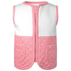 Personalised Quilted Gilet in Pink & White