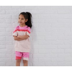 Personalised Block Colour T-Shirt & Short Set Pink Paradise