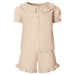 Personalised Frill T-Shirt & Shorts Natural