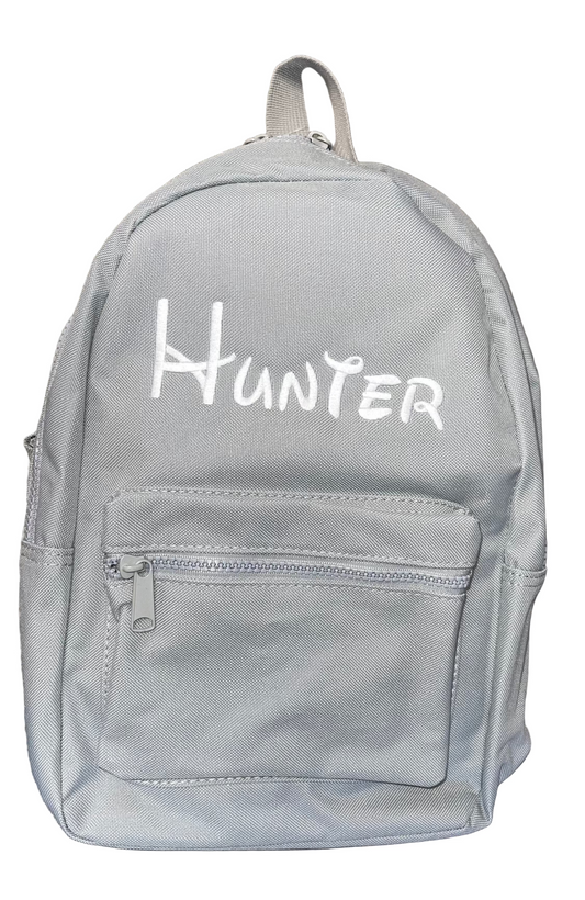 Personalised Grey childrens backpack