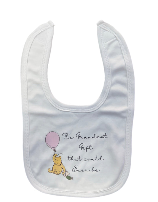 Slogan bib The Grandest Gift Girl