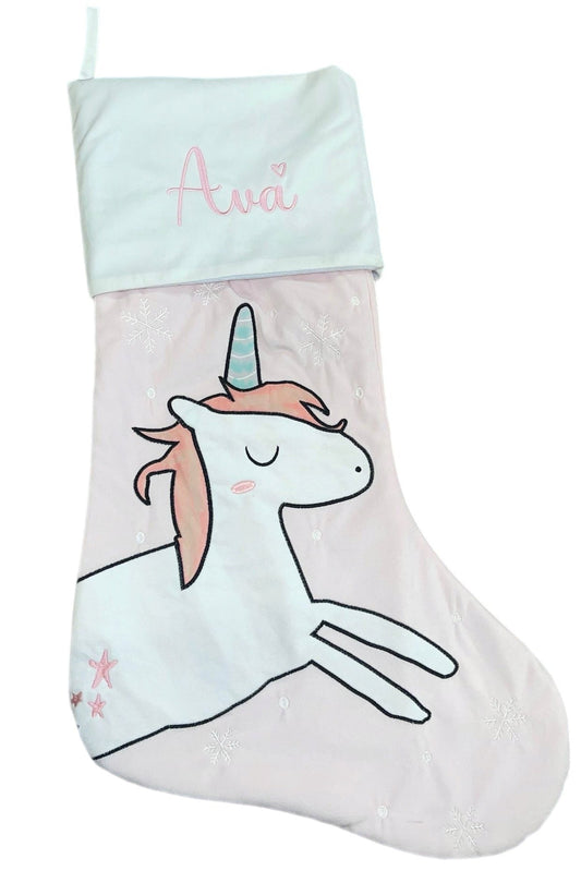 Personalised Unicorn Christmas Stocking