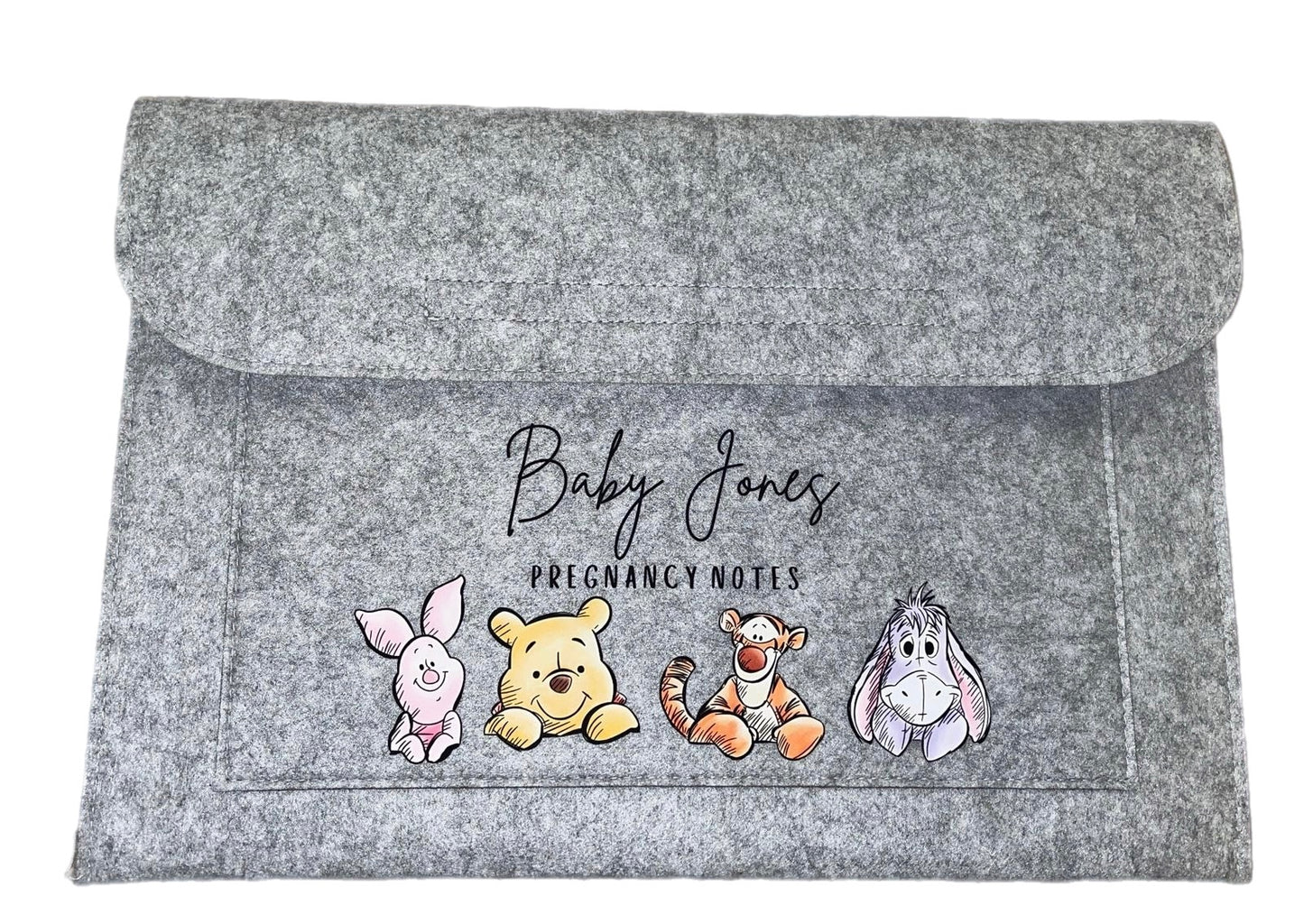 Personalised Grey Pregnancy notes keep sake folder
