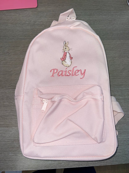 Personalised childrens backpack - Peter/Flopsy Rabbit design