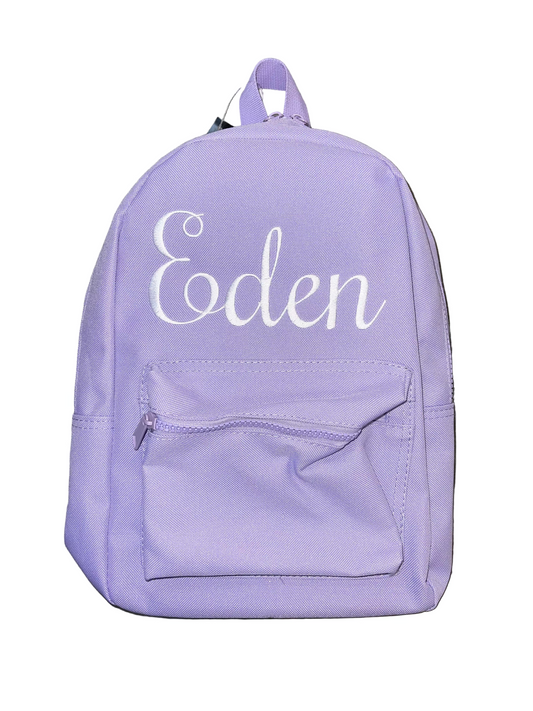 Personalised Lilac childrens backpack