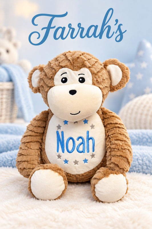 Personalised Baby Monkey memory bear