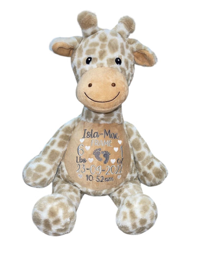 PERSONALISED GIRAFFE MEMORY BEARS -