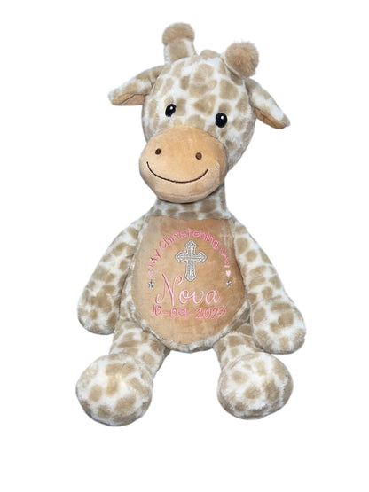 PERSONALISED GIRAFFE MEMORY BEARS -