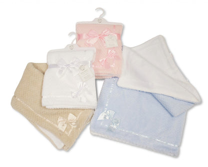 Personalised waffle Bow Blankets