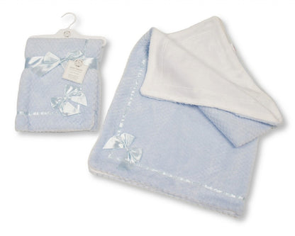 Personalised waffle Bow Blankets