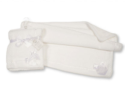 Personalised waffle Bow Blankets