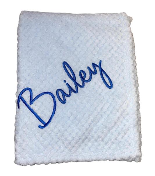 Blue waffle blanket - First name