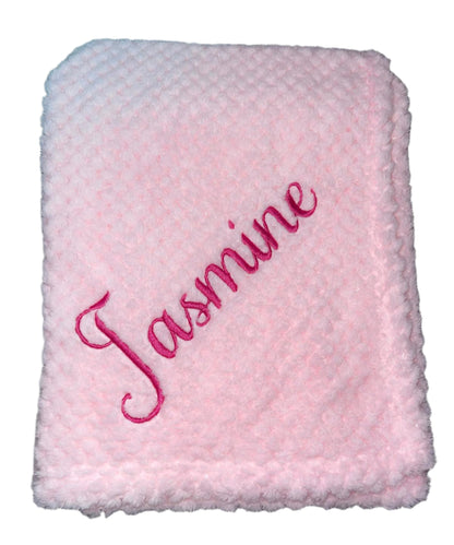 Personalised Pink waffle blanket