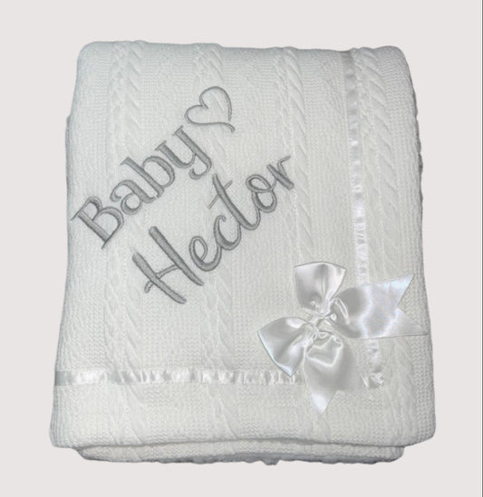 Cable Bow Blanket Gender Neutral