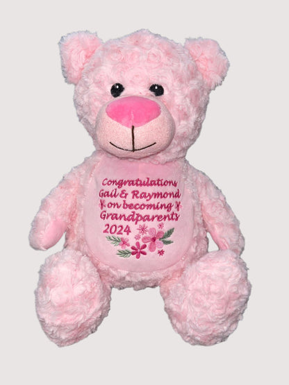 PERSONALISED MEMORY BEARS - PINK BEAR