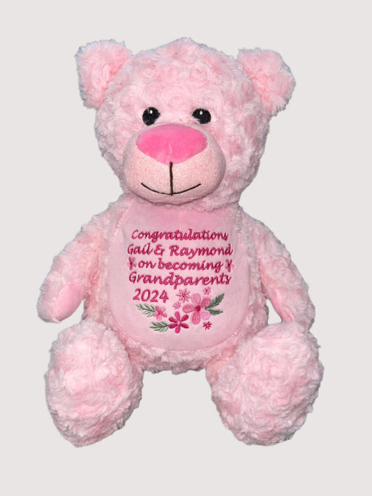 PERSONALISED MEMORY BEARS - PINK BEAR