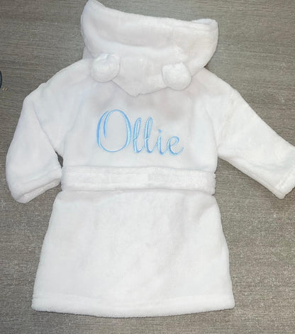 Super Soft White Hooded Dressing Gown