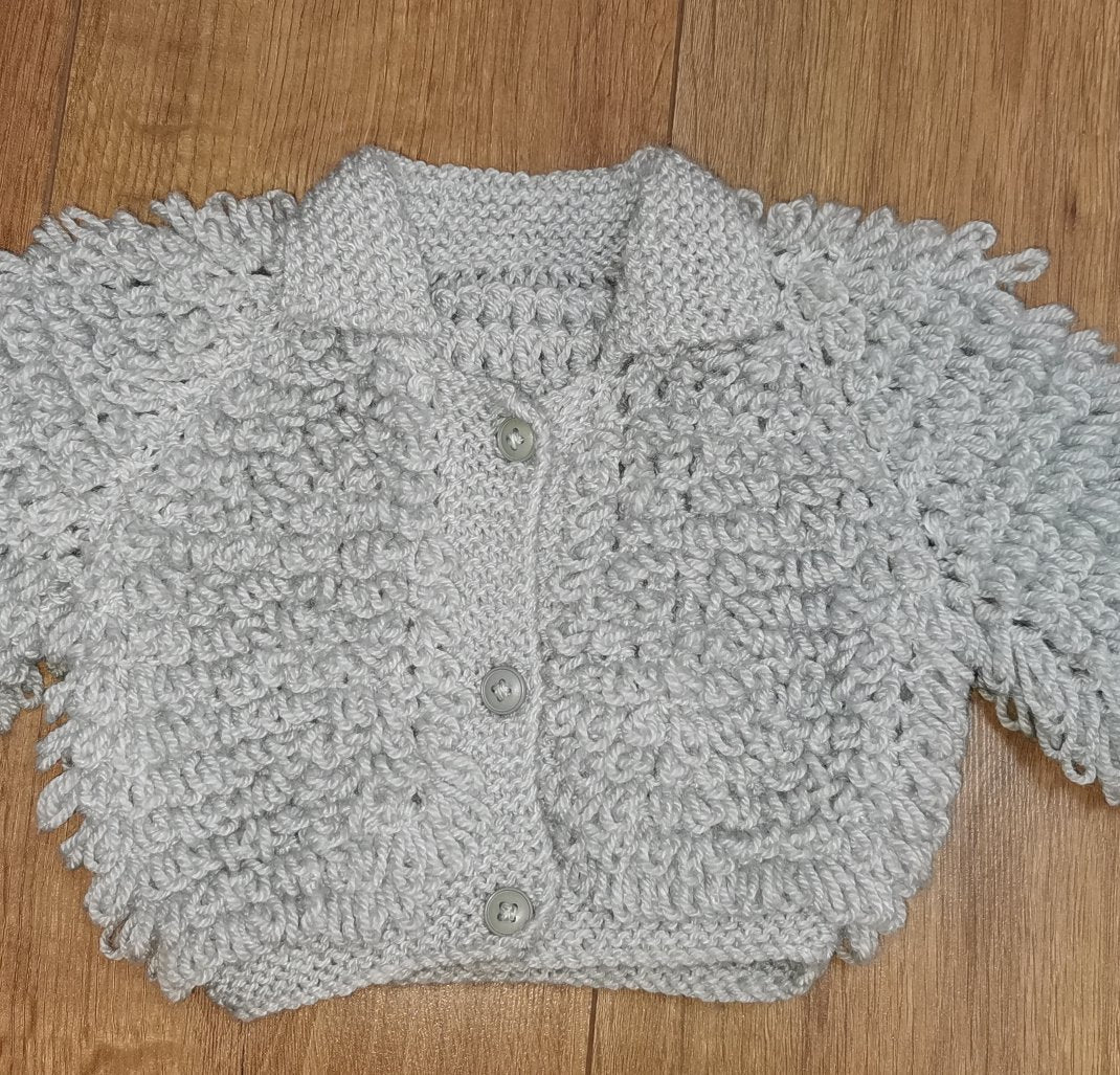 Handmade Loopy cardigan - grey