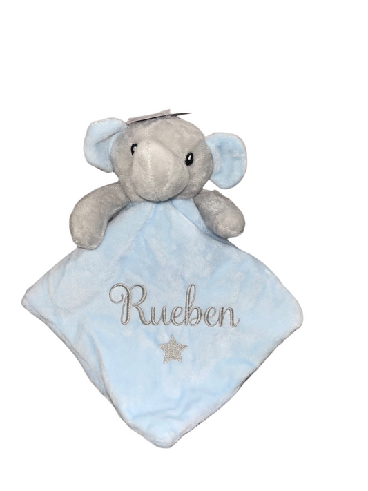 Personalised Blue & Grey Elephant Comforter