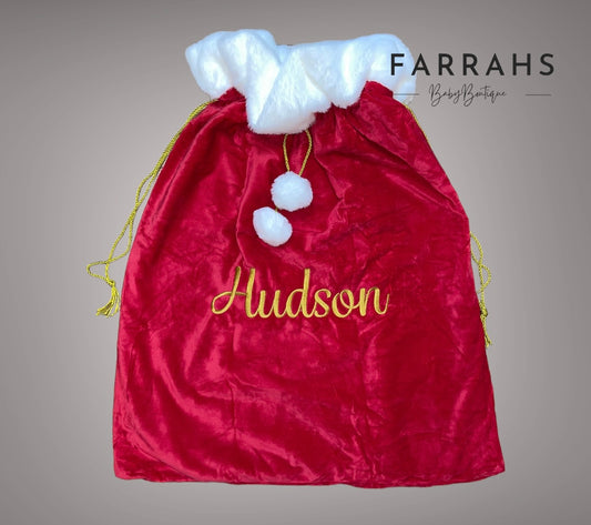 Red and white Luxury christmas santa Sack