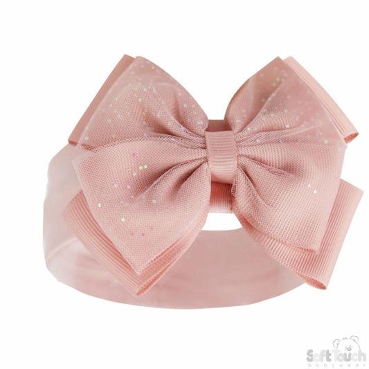 Rose Glitter bow headband