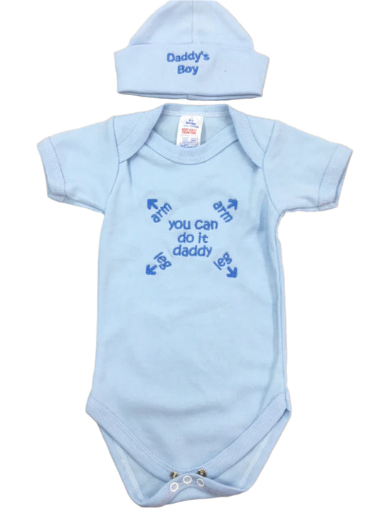 You can do it Daddy!!!!  Blue Vest and Hat set