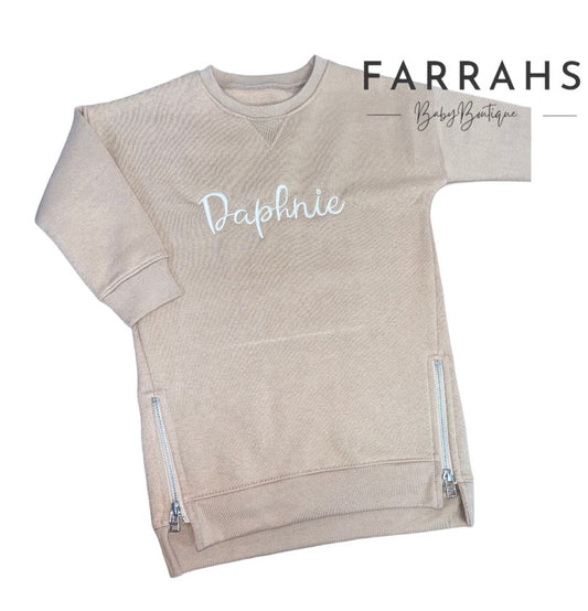 Personalised Jumper Dress - Warm Taupe