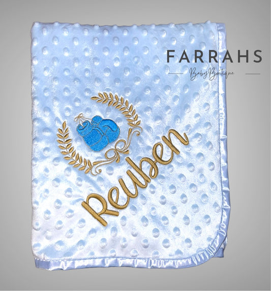 Personalised bobble blanket - Boxing Gloves
