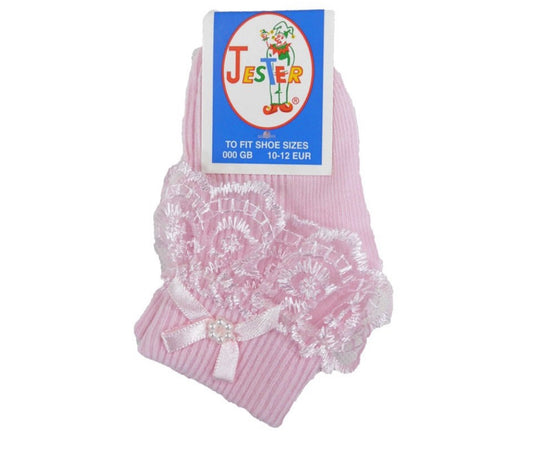 Pink Frilly ankle socks