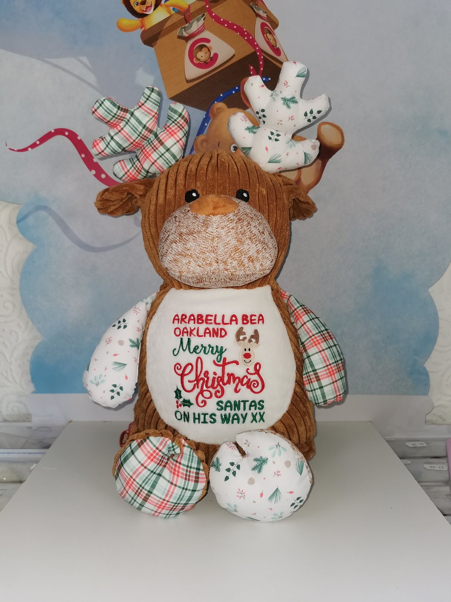 Personalised cubbies Christmas woodland reindeer