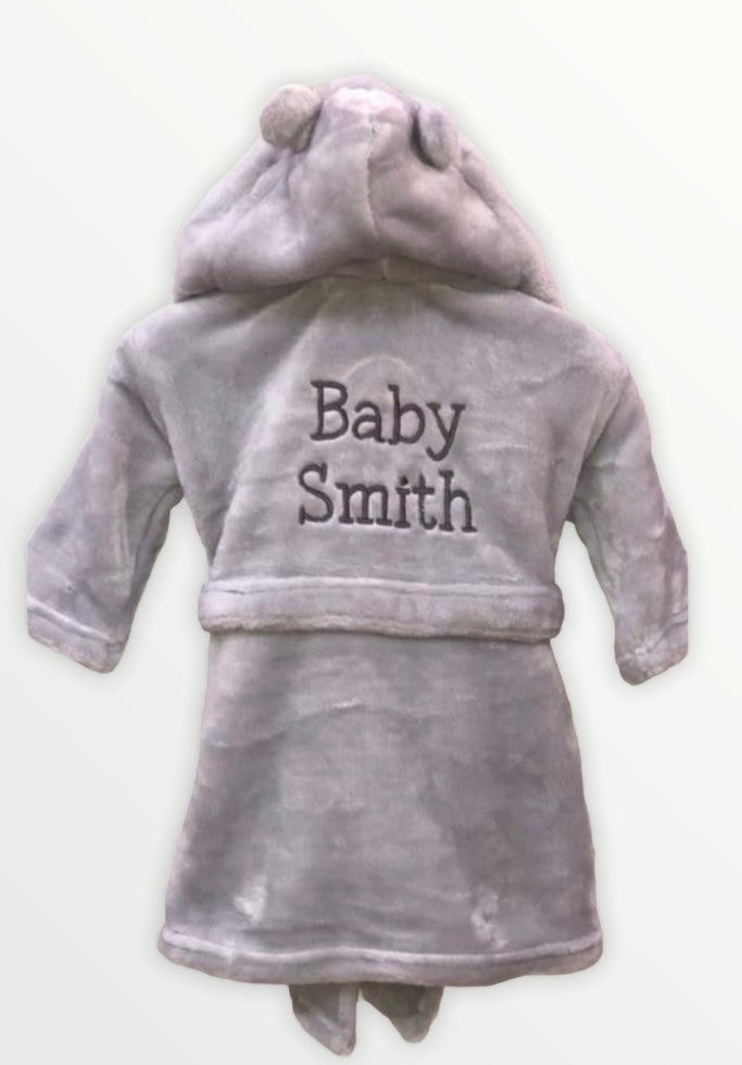 Grey personalised dressing gown