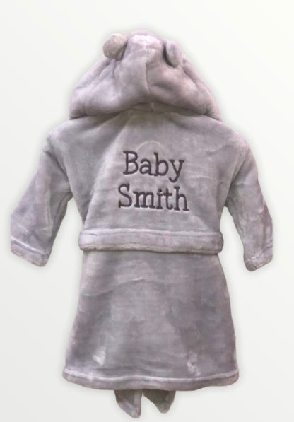 Grey personalised dressing gown