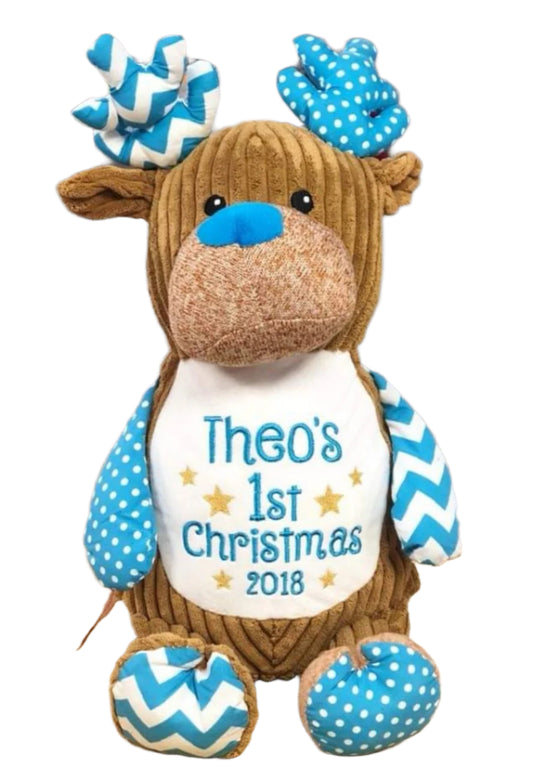 Personalised blue reindeer