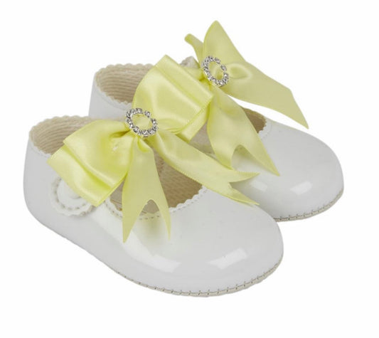 White & Lemon diamanté pram shoes - Baypods