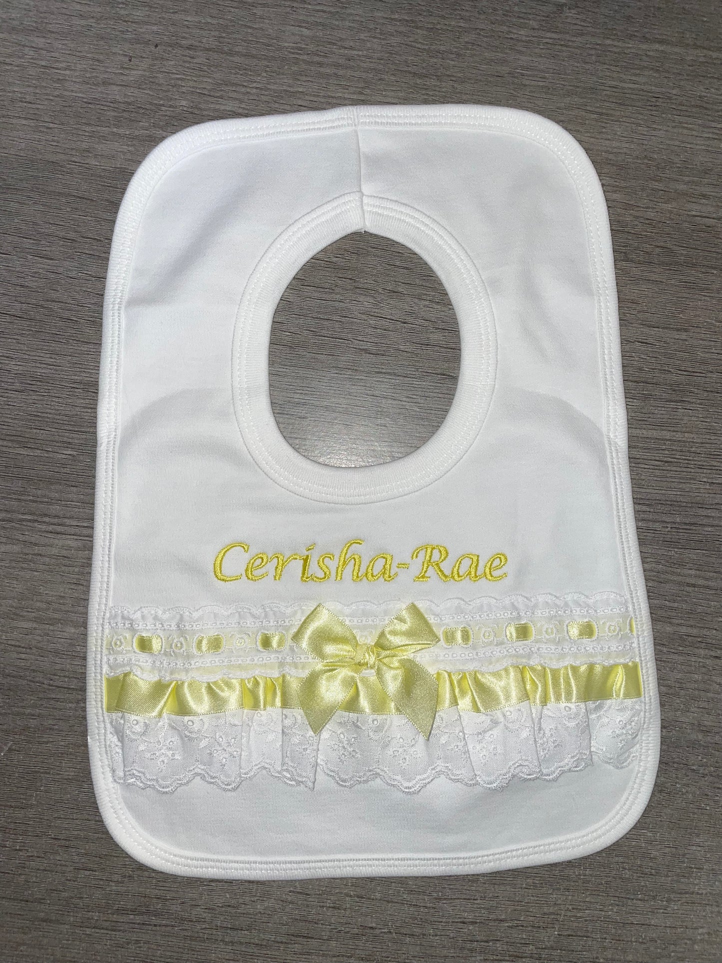 Personalised Lemon Lacey Bib