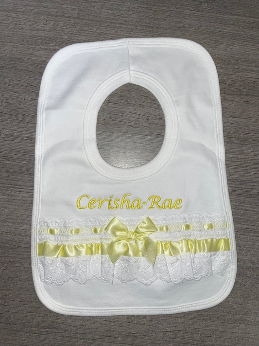 Personalised Lemon Lacey Bib