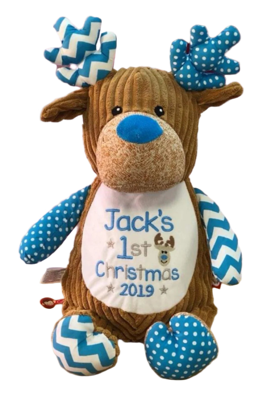 Personalised blue reindeer