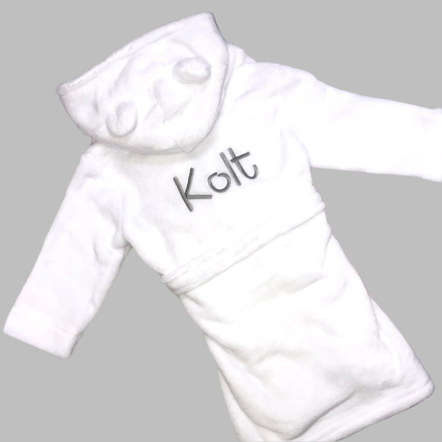 Super Soft White Hooded Dressing Gown