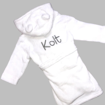 Super Soft White Hooded Dressing Gown