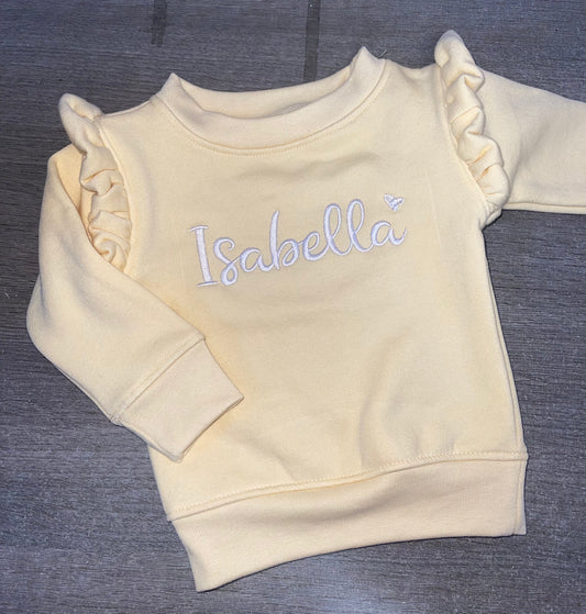 Personalised Lemon Frill Jumper