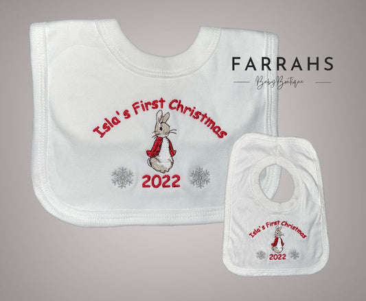Personalised Rabbit Christmas bib