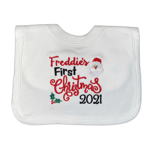 Personalised 1st Christmas bibs - Santa