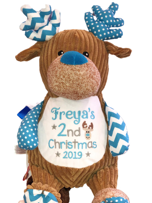Personalised blue reindeer