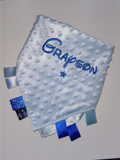 Personalised Blue Taggie Comforter