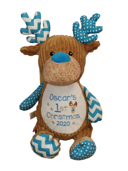 Personalised blue reindeer