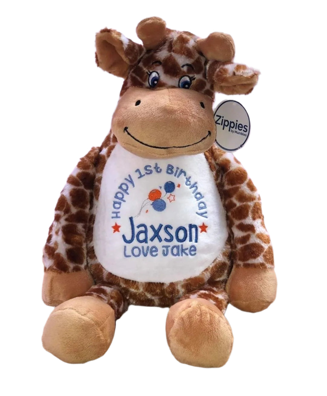 Personalised cheeky giraffe teddy